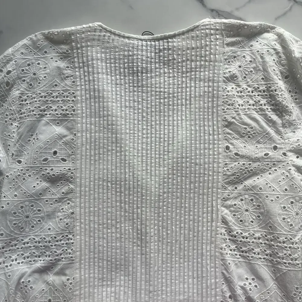 Zara White Eyelet Maxi Dress - Picture 9 of 11